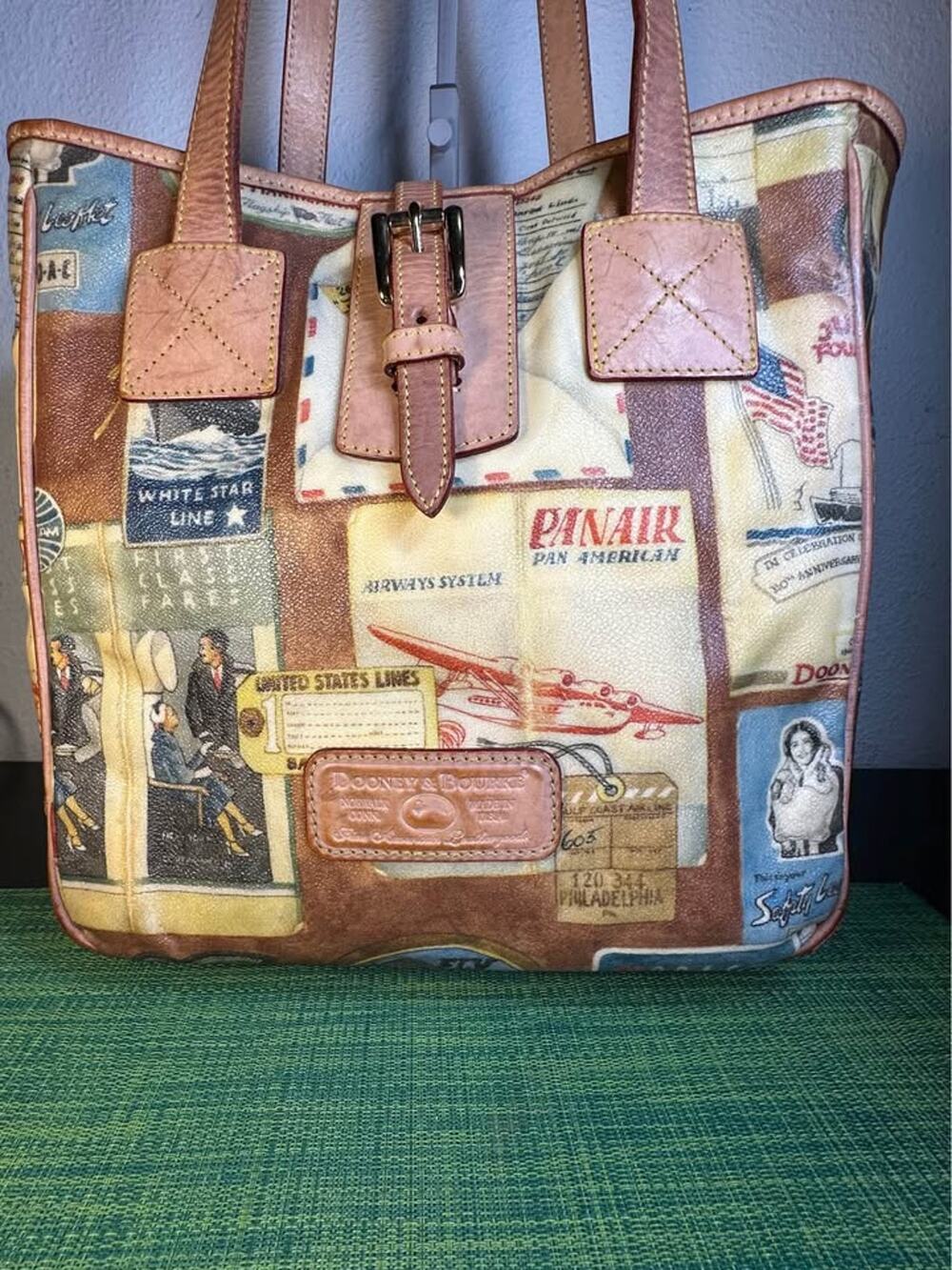 Rare Dooney & Bourke Passport Stamp Bucket Tote Passport Collection